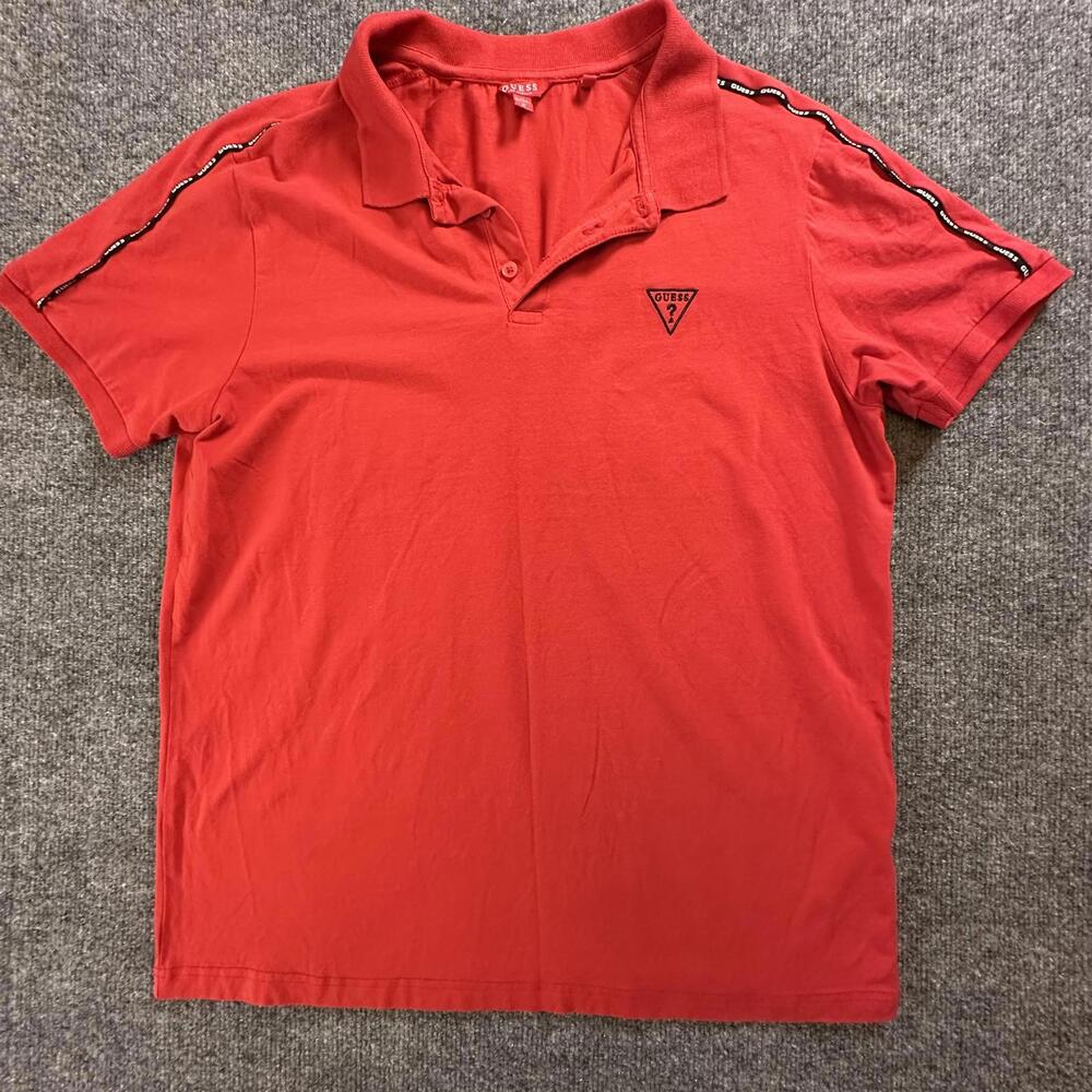 Guess Red Polo Shirt - Stylish Casual Wear - Medium‎